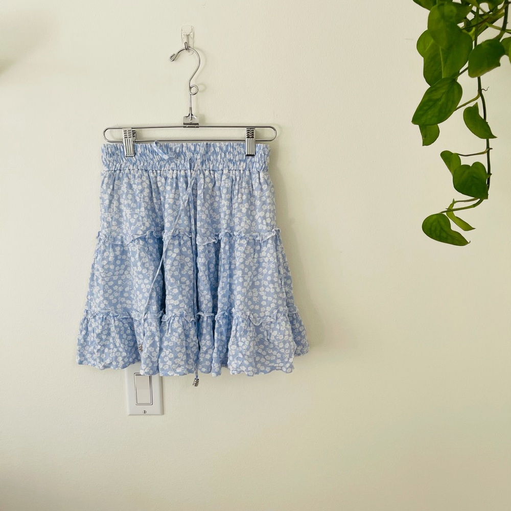 Princess Polly Mini Skirt blue Floral